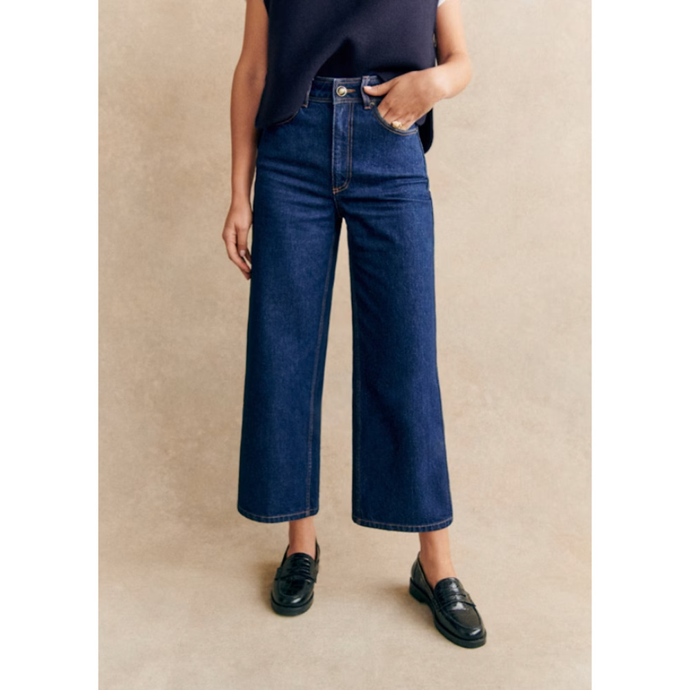 Sezane Dark Indigo Le Crop Jeans